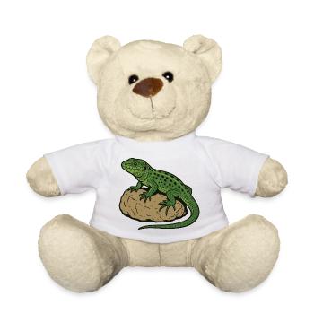 Lizard on stone - Teddy Bear - white - Front