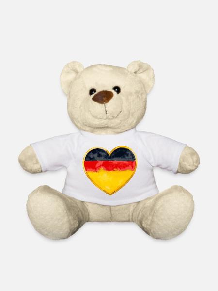 Deutsche Flagge Herz Design - Teddy - Weiß