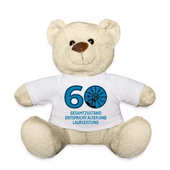 HU Juli 2026 - 60 Jahre - Geburtstag Geschenk - Teddy - Weiß - Vorne