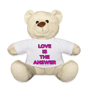 Liebe ist die Antwort Pink - Teddy - Weiß - Vorne