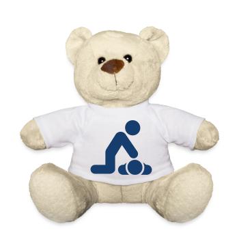 CPR Line Icon Cardiopulmonary Resuscitation Vector - Teddy Bear - white - Front