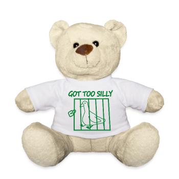 Caged Bird: Got Too Silly - Teddy Bear - white - Front