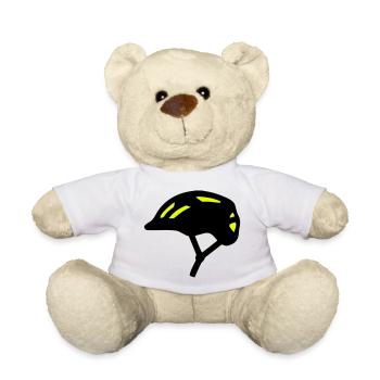 Silhouette du casque de vélo - Nounours - blanc - Devant