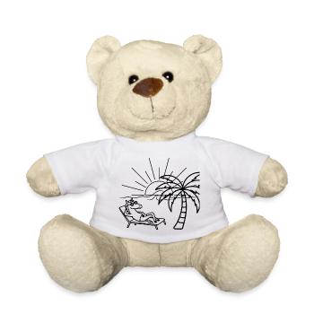 Lustiges Pferd am Strand  - Teddy - Weiß - Vorne
