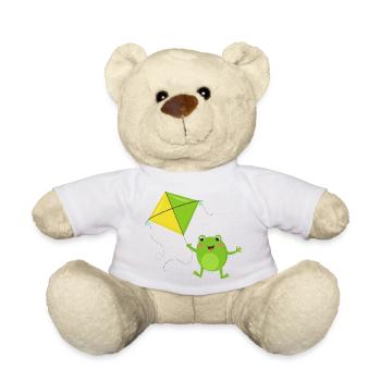 Green frog flies a kite – Fu - Teddy Bear - white - Front