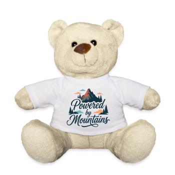 Hiking - Outdoor Adventure - Powered by Mountains - Teddy Bear - white - Front