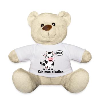  Kuh Moo Nikation Lustige Kuh Für Kinder Bauernhof - Teddy - Weiß - Vorne