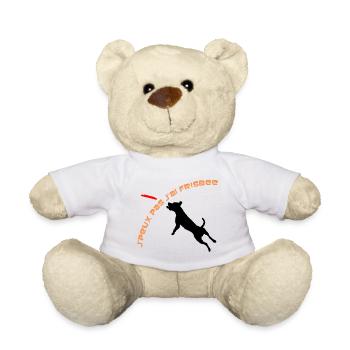 Staffie j'peux pas j'ai frisbee sport - 003 - Nounours - blanc - Devant