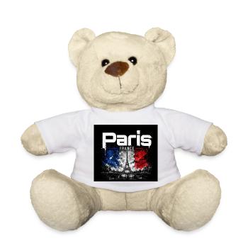 Paris France - Eiffel Splash - Teddy - Weiß - Vorne