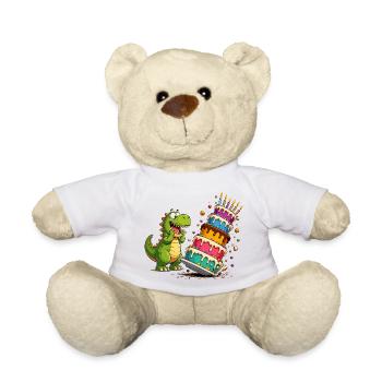 Dino Birthday Cake Parade - Teddy Bear - white - Front