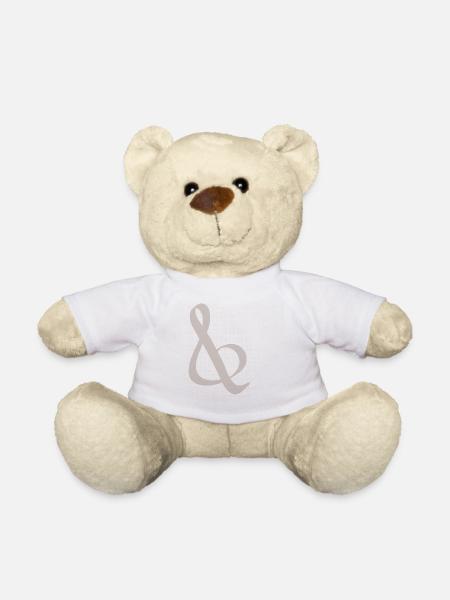 Brauner Ampersand im Punktmuster - Teddy - Weiß