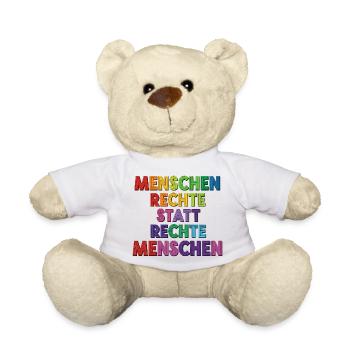 Menschenrechte statt rechte Menschen Statement - Teddy - Weiß - Vorne