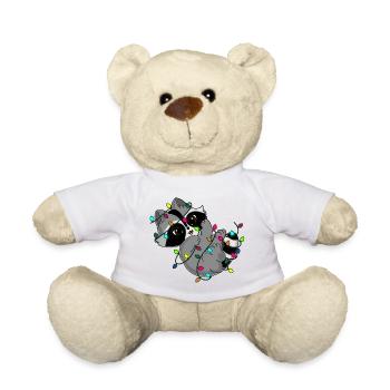 Snuggles der Waschbär und die Lichterkette - Teddy - Weiß - Vorne