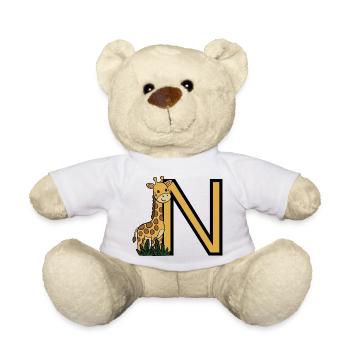 Giraffe and Nb Sticks Cartoon - Teddy Bear - white - Front