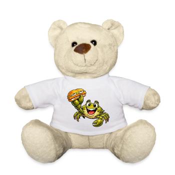 Krebs hat ein Fischbrötchen - Teddy - Weiß - Vorne