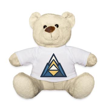 Sommet géométrique en bleu - Nounours - blanc - Devant