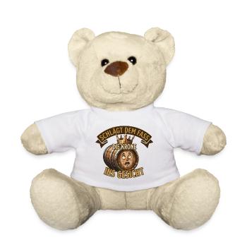Schlägt dem Fass die Krone ins Gesicht – Humor - Teddy - Weiß - Vorne