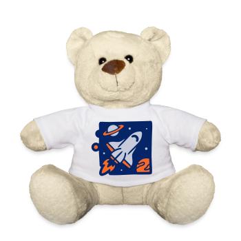 Illustration de la fusée spatiale - Nounours - blanc - Devant