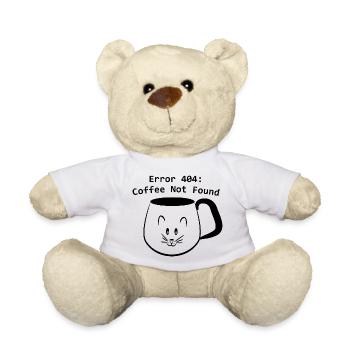 Black Cat Mug Fehler 404 Kaffee nicht gefundene Kunst - Teddy - Weiß - Vorne