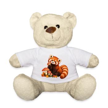 Roter Panda mit Waldpilzen - Teddy - Weiß - Vorne