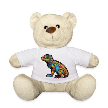 Psychedelische Mosaic-Echse - Teddy - Weiß - Vorne