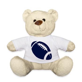 Dunkles Football Stitch-Design - Teddy - Weiß - Vorne