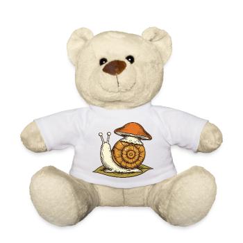 Schnecke mit Pilzhut - Teddy - Weiß - Vorne