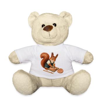 Eichhörnchen mit Fossilabdruck - Teddy - Weiß - Vorne