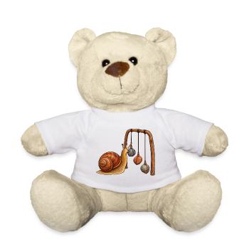 Schnecke mit Kiesel-Mobile - Teddy - Weiß - Vorne