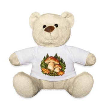 Steinpilze mit Farn und Eichenlaub - Teddy - Weiß - Vorne