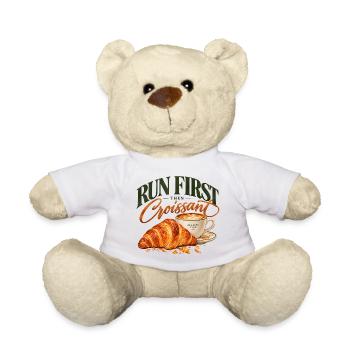Zuerst laufen, später Croissant – Running & Coffee Club - Teddy - Weiß - Vorne