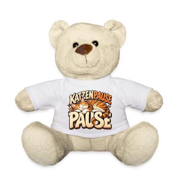 Katzenpause ist gut! Geschenkidee für Katzenfans - Teddy - Weiß - Vorne
