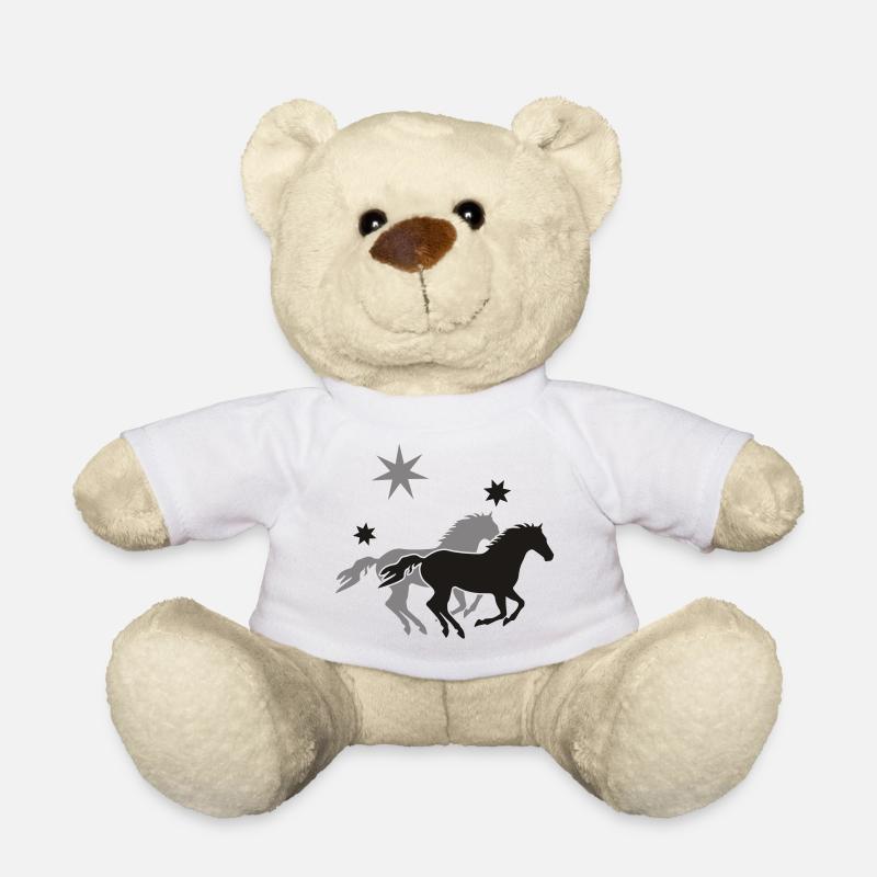 Two Horses - Teddy Bear - white