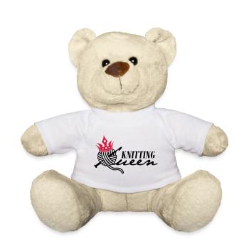 Knitting Queen - Teddy Bear - white - Front