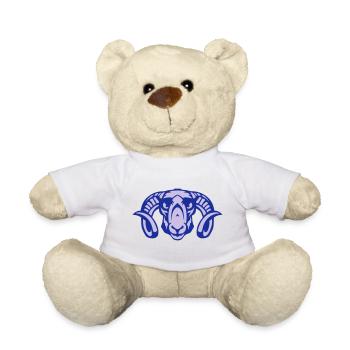 Aries wild animal face cartoon 2 - Teddy Bear - white - Front