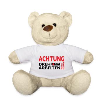 Achtung Dreharbeiten - Nicht stören! - Teddy - Weiß - Vorne