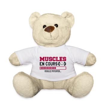 Muskeln im Aufbau... Bodybuilding lustiger Humor - Teddy - Weiß - Vorne