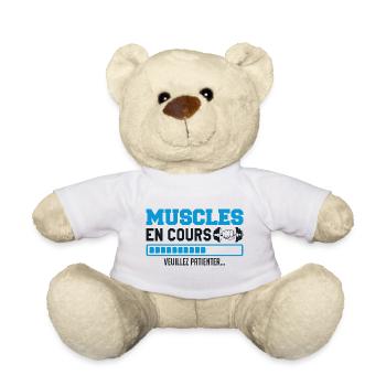 Muskeln im Aufbau... Bodybuilding lustiger Humor - Teddy - Weiß - Vorne