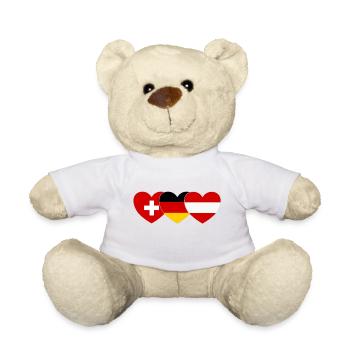 Suisse Allemagne Autriche Drapeau Cœur - Nounours - blanc - Devant