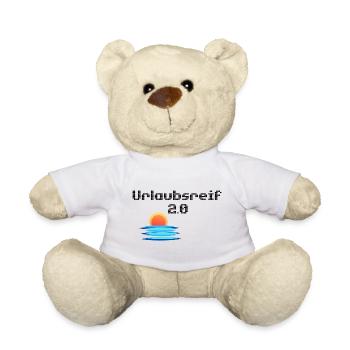 Motif de vacances avec le soleil et la mer, prêt pour les vacances 2.0 - Nounours - blanc - Devant