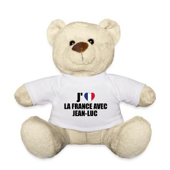 j'aime la France avec Jean Luc - Nounours - blanc - Devant