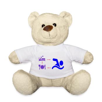 Geschenk für Schwimmer: Eat Sleep Swim Repeat - Teddy - Weiß - Vorne