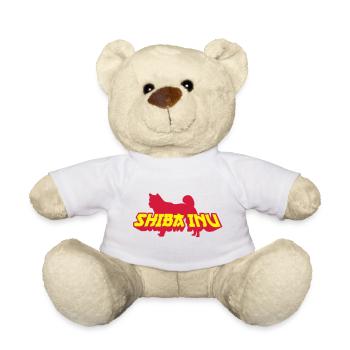 Shiba Inu lettering Silhouette - Teddy Bear - white - Front