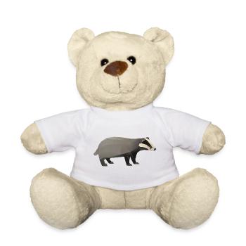 Badger forest animal conservation gift polygon - Teddy Bear - white - Front