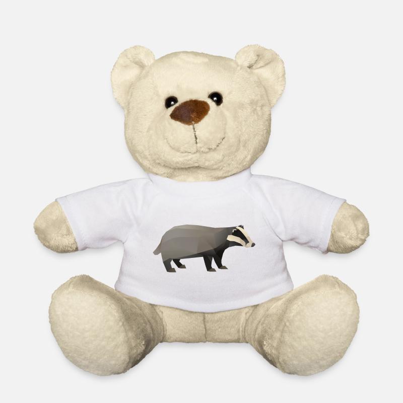 Dachs Waldtier Naturschutz Geschenk Polygon - Teddy - Weiß