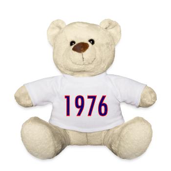 Year 1976 Neon Style - Teddy Bear - white - Front