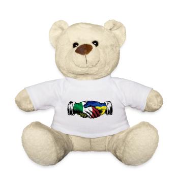 Italien steht mit der Ukraine Italienische ukrainische Flagge - Teddy - Weiß - Vorne