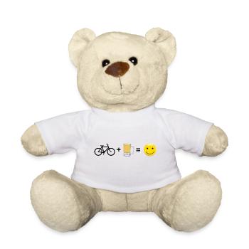 Radfahren Bier Gesicht Grinsen BMX Rennrad Geschen - Teddy - Weiß - Vorne