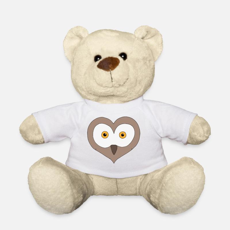 Herz-Eule - Teddy - Weiß
