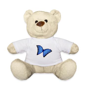 Blue ButterflyLove - Teddy Bear - white - Front